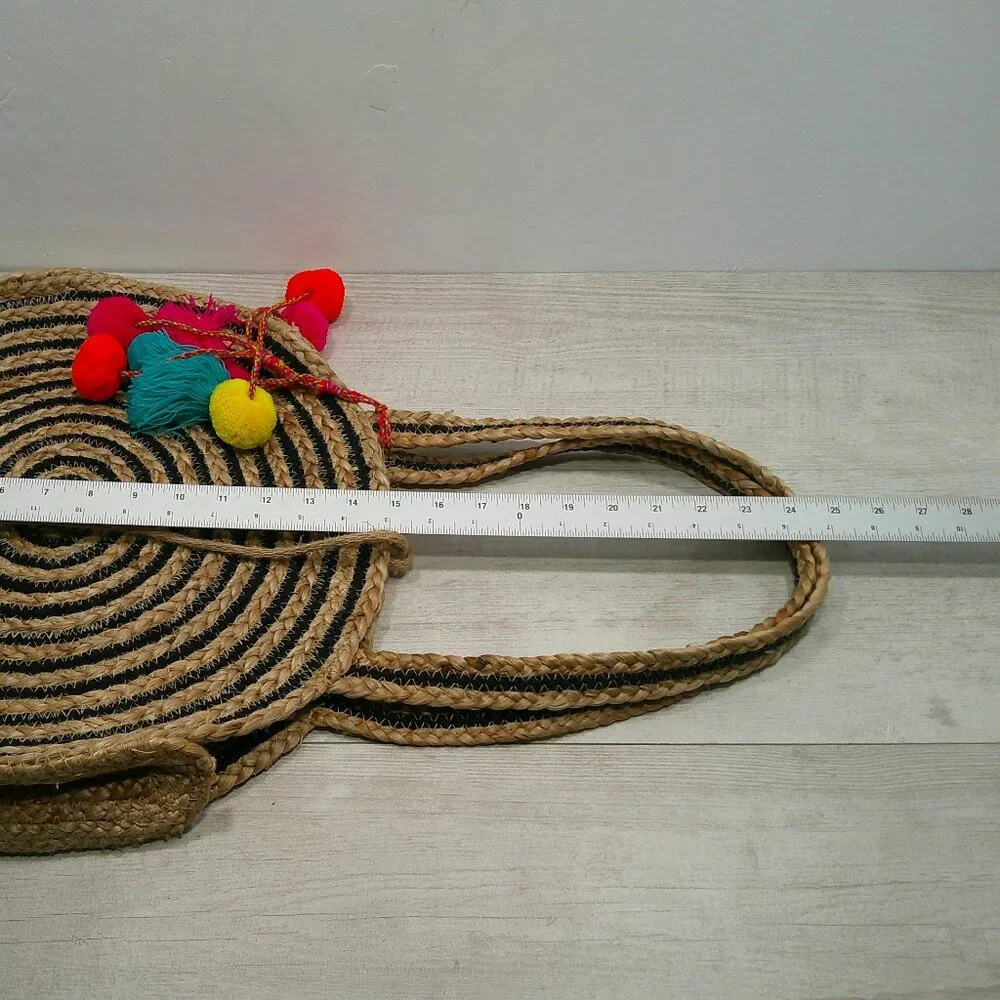A&B America & Beyond Handcrafted Woven Rope Summer Boho Bohemian Jute Bag| Purse